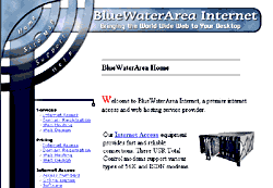 Screenshot of Blue Water Area Site